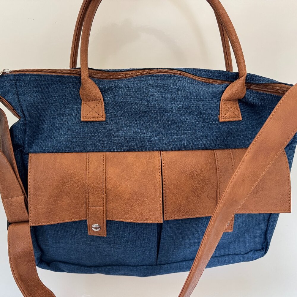NWOT The Jean & Leather Look Purse Shoulder or Hand Bag Tote